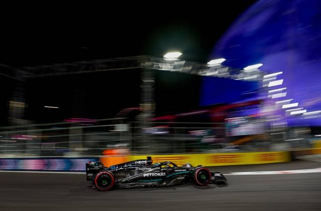 63 George Russell GBR, Mercedes AMG Petronas F1 Team , F1 Grand Prix of Las Vegas at Las Vegas Strip Circuit on November 18, 2023 in Las Vegas, United States of America Photo by HOCH ZWEI Las Vegas United States of America