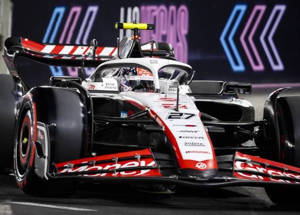LAS VEGAS - Nico Hulkenberg (Haas F1 Team) during qualifying prior to the Las Vegas Formula 1 Grand Prix at the Las Vegas Strip Circuit in Nevada. ANP SEM VAN DER WAL F1 Grand Prix of Las Vegas - Qualifying 2022 23 xVIxANPxSportx xxANPxIVx 484162417 originalFilename: 484162417.jpg