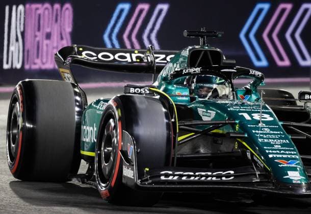 LAS VEGAS - Lance Stroll (Aston Martin) during qualifying prior to the Las Vegas Formula 1 Grand Prix at the Las Vegas Strip Circuit in Nevada. ANP SEM VAN DER WAL F1 Grand Prix of Las Vegas - Qualifying 2022 23 xVIxANPxSportx xxANPxIVx 484162450 originalFilename: 484162450.jpg