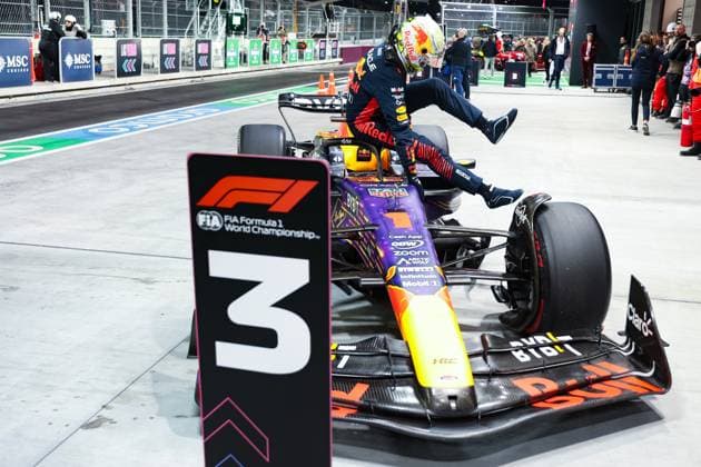 1 Max Verstappen NLD, Oracle Red Bull Racing , F1 Grand Prix of Las Vegas at Las Vegas Strip Circuit on November 18, 2023 in Las Vegas, United States of America Photo by HOCH ZWEI Las Vegas United States of America