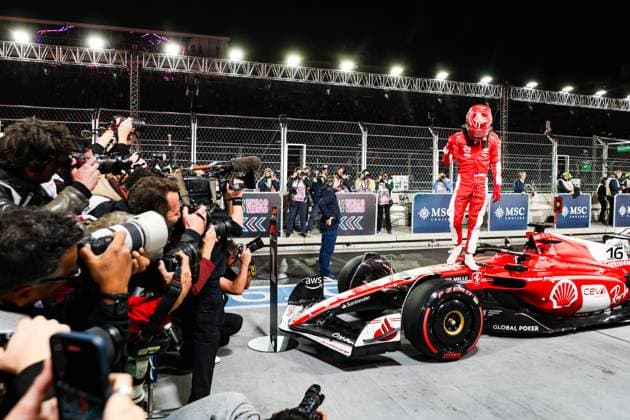 16 Charles Leclerc MCO, Scuderia Ferrari , F1 Grand Prix of Las Vegas at Las Vegas Strip Circuit on November 18, 2023 in Las Vegas, United States of America Photo by HOCH ZWEI Las Vegas United States of America