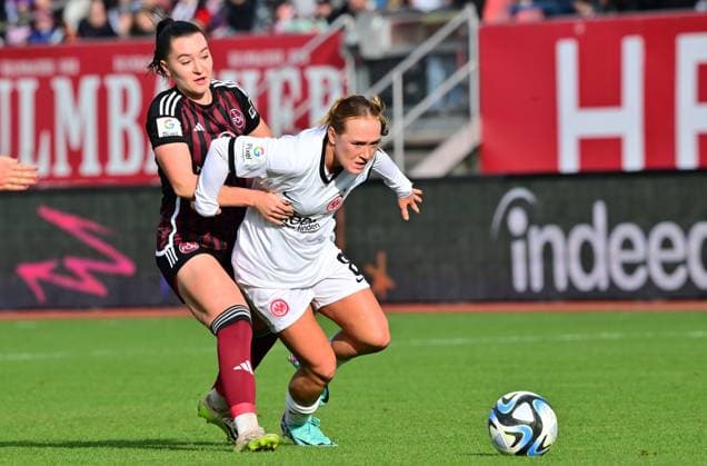 18 11 2023 Soccer Season 2023 2024 1 Women Soccer Bundesliga 08 Matchday 1 FC Nürnberg FCN Club Eintracht Frankfurt Sportfoto Zink xwoxzix Weronika Kaczor 10, 1 FC Nürnberg FCN Lisanne Gräwe 8, Eintracht Frankfurt