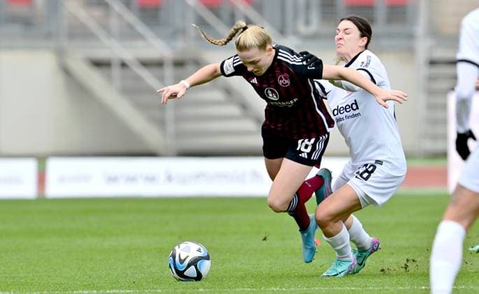 18 11 2023 Soccer Season 2023 2024 1 Women Soccer Bundesliga 08 Matchday 1 FC Nuremberg FCN Club Eintracht Frankfurt Sportfoto Zink xwoxzix Franziska Mai 18, 1 FC Nuremberg FCN Barbara Dunst 28, Eintracht Frankfurt