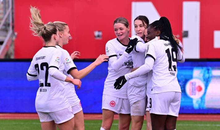 18 11 2023 Soccer Season 2023 2024 1 Women Soccer Bundesliga 08 Matchday 1 FC Nuremberg FCN Club Eintracht Frankfurt Sportfoto Zink xwoxzix Goal celebration Joy after goal Goal shot to 0 2 by Lara Prasnikar 7, Eintracht Frankfurt