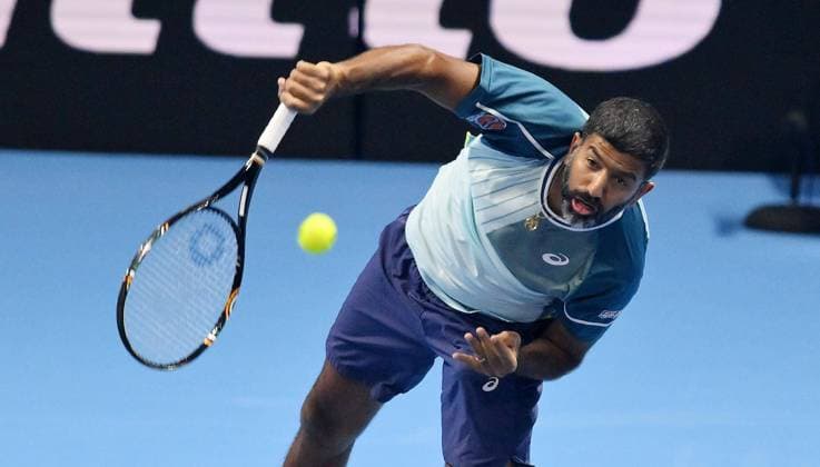 November 18, 2023, Turin: Rohan Bopanna of India during the match against Marcel Granollers of Spain and Horacio Zeballos of Argentina at the Nitto ATP, Tennis Herren Finals tennis tournament in Turin, Italy, 18 November 2023. ANSA ALESSANDRO DI MARCO Nitto ATP Finals  - ZUMAa110 20231118_zaf_a110_010 Copyright: xAlessandroxDixMarcox
