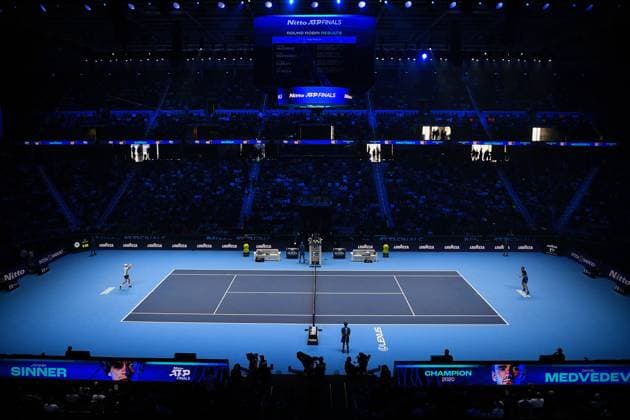 Foto Marco Alpozzi LaPresse 18 Novembre 2023 Torino - Italia - - Tennis Nitto ATP, Tennis Herren Finals - Jannik SINNER (ITA) vs Daniil MEDVEDEV (RUS) Nella foto: Panoramica November 18, 2023 Turin - Italy - Sport - Tennis Nitto ATP Finals - Jannik SINNER (ITA) vs Daniil MEDVEDEV (RUS) In the pic: Panoramica  Copyright: xMarcoxAlpozzi LaPressex