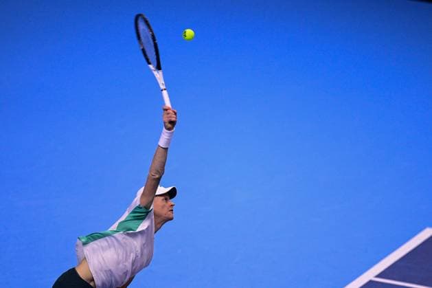 Foto Marco Alpozzi LaPresse 18 Novembre 2023 Torino - Italia - - Tennis Nitto ATP, Tennis Herren Finals - Jannik SINNER (ITA) vs Daniil MEDVEDEV (RUS) Nella foto: Jannik Sinner (Italia) November 18, 2023 Turin - Italy - Sport - Tennis Nitto ATP Finals - Jannik SINNER (ITA) vs Daniil MEDVEDEV (RUS) In the pic: Jannik Sinner (Italia)  Copyright: xMarcoxAlpozzi LaPressex