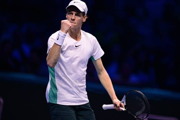 Foto Marco Alpozzi LaPresse 18 Novembre 2023 Torino - Italia - - Tennis Nitto ATP, Tennis Herren Finals - Jannik SINNER (ITA) vs Daniil MEDVEDEV (RUS) Nella foto: Jannik Sinner (Italia) November 18, 2023 Turin - Italy - Sport - Tennis Nitto ATP Finals - Jannik SINNER (ITA) vs Daniil MEDVEDEV (RUS) In the pic: Jannik Sinner (Italia)  Copyright: xMarcoxAlpozzi LaPressex