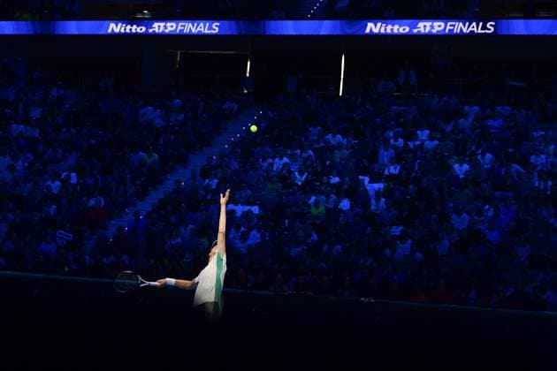 Foto Marco Alpozzi LaPresse 18 Novembre 2023 Torino - Italia - - Tennis Nitto ATP, Tennis Herren Finals - Jannik SINNER (ITA) vs Daniil MEDVEDEV (RUS) Nella foto: Jannik Sinner (Italia) November 18, 2023 Turin - Italy - Sport - Tennis Nitto ATP Finals - Jannik SINNER (ITA) vs Daniil MEDVEDEV (RUS) In the pic:Jannik Sinner (Italia)  Copyright: xMarcoxAlpozzi LaPressex