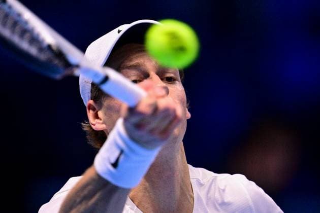 Foto Marco Alpozzi LaPresse 18 Novembre 2023 Torino - Italia - - Tennis Nitto ATP, Tennis Herren Finals - Jannik SINNER (ITA) vs Daniil MEDVEDEV (RUS) Nella foto:Jannik Sinner (Italia) November 18, 2023 Turin - Italy - Sport - Tennis Nitto ATP Finals - Jannik SINNER (ITA) vs Daniil MEDVEDEV (RUS) In the pic:Jannik Sinner (Italia)  Copyright: xMarcoxAlpozzi LaPressex