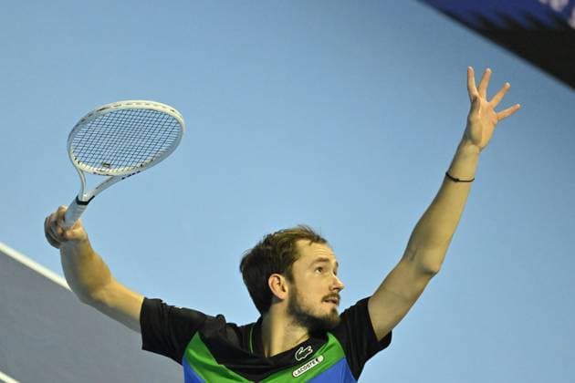 Tennis - Nitto ATP, Tennis Herren Finals Torino 2023 - Daniil Medvedev - Russie TENNIS : Nitto Atp Finals Torino 2023 - 18 11 2023 - ChrysleneCaillaud Panoramic 