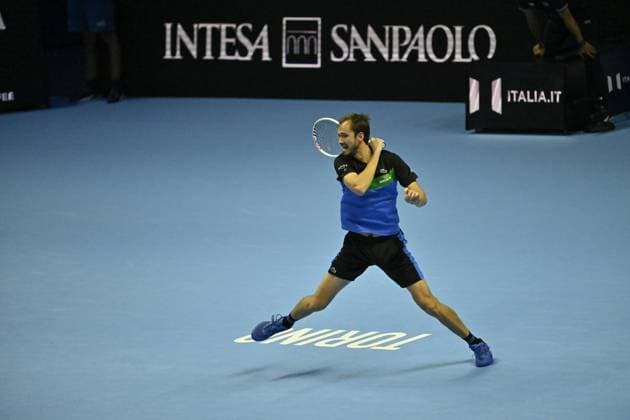 Tennis - Nitto ATP, Tennis Herren Finals Torino 2023 - Daniil Medvedev - Russie TENNIS : Nitto Atp Finals Torino 2023 - 18 11 2023 - ChrysleneCaillaud Panoramic 