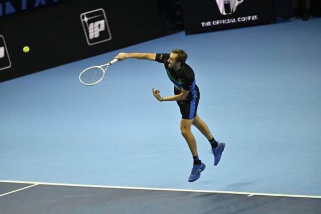 Tennis - Nitto ATP, Tennis Herren Finals Torino 2023 - Daniil Medvedev - Russie TENNIS : Nitto Atp Finals Torino 2023 - 18 11 2023 - ChrysleneCaillaud Panoramic 