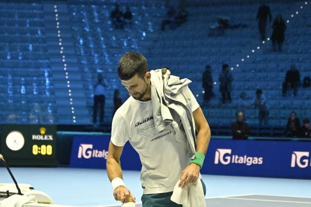 Tennis - Nitto ATP, Tennis Herren Finals Torino 2023 - Novak Djokovic Serbie - Entrainement TENNIS : Nitto Atp Finals Torino 2023 - 18 11 2023 - ChrysleneCaillaud Panoramic 