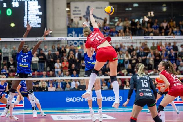 Grace Frohling Dresdner SC, 11 Allianz MTV Stuttgart Dresdner SC, Sport, Volleyball Bundesliga, Frauen, VBL, Saison 2023 24, 18 11 2023, Stuttgart SCHARRena , DEU Allianz MTV Stuttgart Dresdner SC, Sport, Volleyball Bundesliga, Frauen, VBL, Saison 2023 24, 18 11 2023, Stuttgart SCHARRena , DEU Stuttgart Copyright: xSandyxDinkelackerx EP_SDR