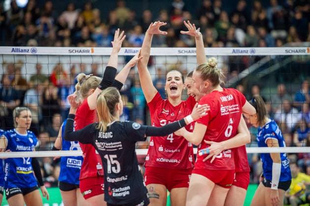 Volleyball, Women, VBL, Allianz MTV Stuttgart - Dresdner SC