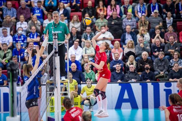 Grace Frohling Dresdner SC, 11 Allianz MTV Stuttgart Dresdner SC, Sport, Volleyball Bundesliga, Frauen, VBL, Saison 2023 24, 18 11 2023, Stuttgart SCHARRena , DEU Allianz MTV Stuttgart Dresdner SC, Sport, Volleyball Bundesliga, Frauen, VBL, Saison 2023 24, 18 11 2023, Stuttgart SCHARRena , DEU Stuttgart Copyright: xSandyxDinkelackerx EP_SDR