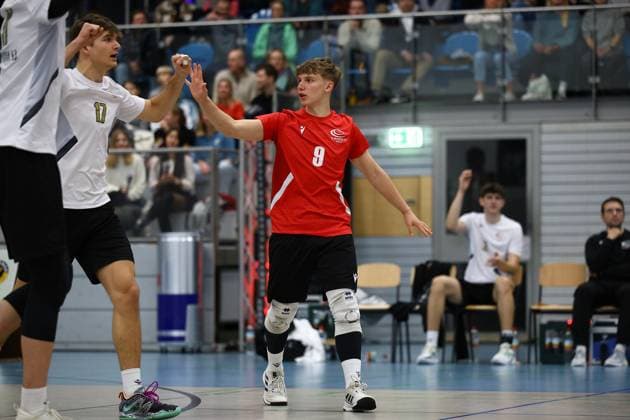 Volleyball I Men I Season 2023 2024 I 2 Bundesliga Nord I 23 Matchday I Kieler TV VCO Berlin I 18 11 2023 Libero Tim Türpe 9, VCO Berlin Kiel Hein Dahlinger Halle Schleswig Holstein Germany Copyright: xLobeca JasperxLorenzx