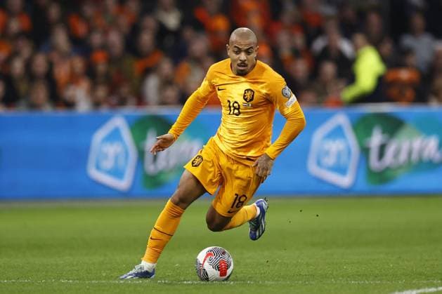 AMSTERDAM - Donyell Malen of Holland during the European Championship, EM, Europameisterschaft Qualifying match in group B between the Netherlands and Ireland at the Johan Cruijff ArenA on November 18, 2023 in Amsterdam, the Netherlands. ANP MAURICE VAN STEEN UEFA EURO, EM, Europameisterschaft,Fussball 2024 Qualifying Round 2023 2024 xVIxANPxSportx xxANPxIVx 484206461 originalFilename: 484206461.jpg