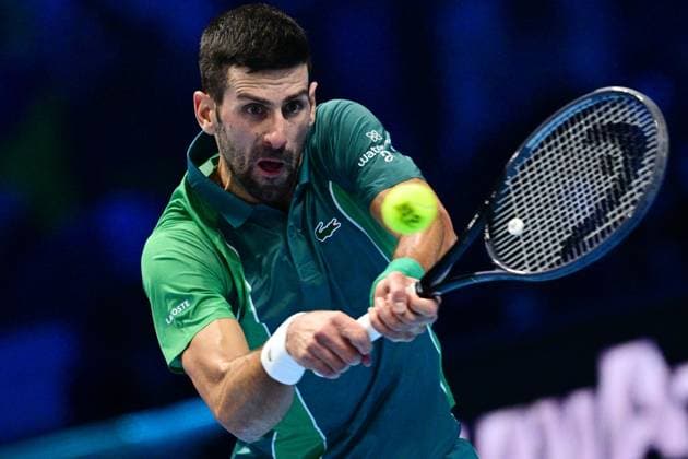 Foto Marco Alpozzi LaPresse 18 Novembre 2023 Torino - Italia - - Tennis Nitto ATP, Tennis Herren Finals - Carlos ALCARAZ (ESP) vs Novak DJOKOVIC (SRB) Nella foto: Novak DJOKOVIC (SRB) November 18, 2023 Turin - Italy - Sport - Tennis Nitto ATP Finals - Carlos ALCARAZ (ESP) vs Novak DJOKOVIC (SRB) In the pic: Novak DJOKOVIC (SRB)  Copyright: xMarcoxAlpozzi LaPressex