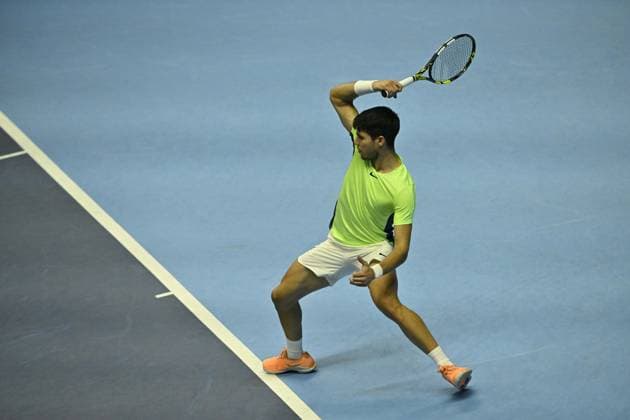 Tennis - Nitto ATP, Tennis Herren Finals Torino 2023 - Carlos Alcaraz - Espagne TENNIS : Nitto Atp Finals Torino 2023 - 18 11 2023 - ChrysleneCaillaud Panoramic 