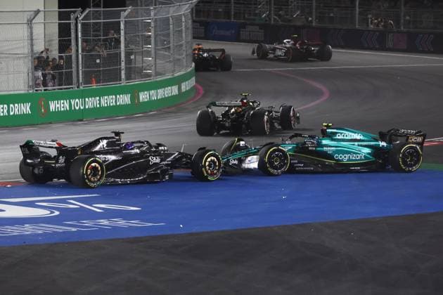 F1 Las Vegas Grand Prix 2023 Valtteri Bottas of Alfa Romeo and Fernando Alonso of Aston Martin Aramco during the Formula 1 Las Vegas Grand Prix at Las Vegas Strip Circuit in Las Vegas, United States on November 18, 2023. Las Vegas United States  Copyright: xJakubxPorzyckix originalFilename:porzycki-f1lasveg231118_nprvX.jpg