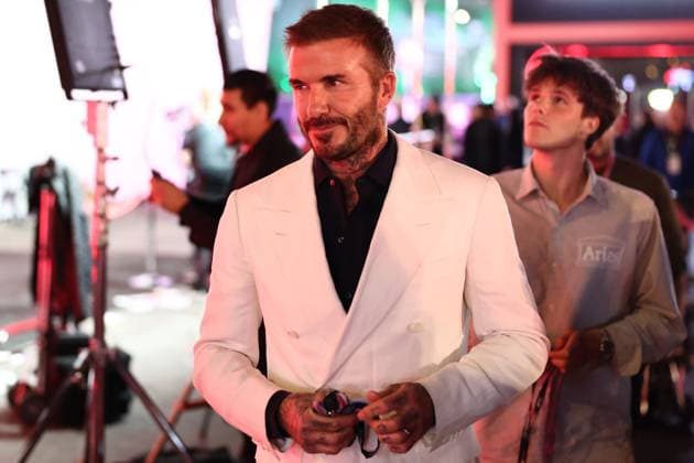 F1 Las Vegas Grand Prix 2023 David Beckham ahead of the Formula 1 Las Vegas Grand Prix at Las Vegas Strip Circuit in Las Vegas, United States on November 18, 2023. Las Vegas United States  Copyright: xJakubxPorzyckix originalFilename:porzycki-f1lasveg231118_npOMb.jpg