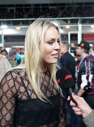 18 11 2023, Las Vegas Street Circuit, Las Vegas, FORMULA 1 HEINEKEN SILVER LAS VEGAS GRAND PRIX 2023 ,in the picture skier Lindsey Vonn Las Vegas Las Vegas Street Circuit United States  eu-images-506