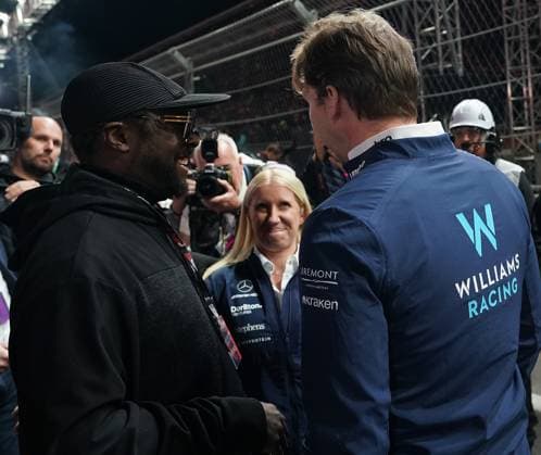 FORMULA 1 HEINEKEN SILVER LAS VEGAS GRAND PRIX 2023 18 11 2023, Las Vegas Street Circuit, Las Vegas, FORMULA 1 HEINEKEN SILVER LAS VEGAS GRAND PRIX 2023 ,in the picture rapper William James Adams Jr , better known under his pseudonym will i am with team principal James Vowles Williams Racing nordphotoxGmbHx xBratic nph00250