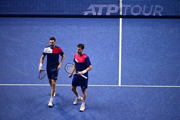 Foto Marco Alpozzi LaPresse 19 Novembre 2023 Torino - Italia - - Tennis Nitto ATP, Tennis Herren Finals - final doubles match against - Marcel Granollers (ESP) e Horacio Granollers (ARG) vs Rajeev Ram (USA) e Joe Salisbury (GBR) Nella foto: Marcel Granollers (ESP) e Horacio Granollers (ARG) November 19, 2023 Turin - Italy - Sport - Tennis Nitto ATP Finals - final doubles match against Marcel Granollers (ESP) Horacio Zeballos (ARG) vs Rajeev Ram (USA) Joe Salisbury (GBR) In the pic: Marcel Granollers (ESP) e Horacio Granollers (ARG)  Copyright: xMarcoxAlpozzi LaPressex