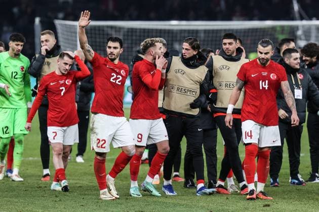 Sport, Football, UEFA Friendlies Season 2023 24 International match Germany Turkey 18 11 2023, Olympiastadion Berlin Kaan Ayhan Turkey, 22 Kerem Aktürkoglu Turkey, 7 Kenan Yildiz Turkey, 19 Abdülkerim Bardakci Turkey, 14 Berlin Olympiastadion Berlin Berlin Germany
