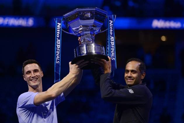 Foto Marco Alpozzi LaPresse 19 Novembre 2023 Torino - Italia - - Tennis Nitto ATP, Tennis Herren Finals - final doubles match against - Marcel Granollers (ESP) e Horacio Granollers (ARG) vs Rajeev Ram (USA) e Joe Salisbury (GBR) Nella foto: Rajeev Ram (USA) e Joe Salisbury (GBR) November 19, 2023 Turin - Italy - Sport - Tennis Nitto ATP Finals - final doubles match against Marcel Granollers (ESP) Horacio Zeballos (ARG) vs Rajeev Ram (USA) Joe Salisbury (GBR) In the pic: Rajeev Ram (USA) e Joe Salisbury (GBR)  Copyright: xMarcoxAlpozzi LaPressex
