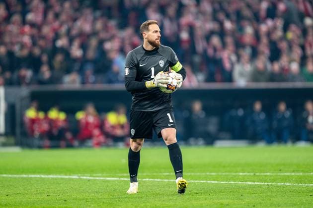Denmark v Slovenia, UEFA EURO, EM, Europameisterschaft,Fussball 2024 Qualification, Copenhagen, Denmark Copenhagen, Denmark. 17th, November 2023. Goalkeeper Jan Oblak (1) of Slovenia seen during the UEFA Euro 2024 qualification match between Denmark and Slovenia at Parken in Copenhagen. Copenhagen Denmark  Copyright: xGonzalesxPhoto FrederikkexJensenx
