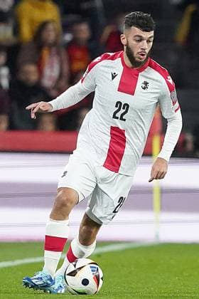 Georgia s Georges Mikautadze during European Qualifiers, Qualifying Round match. November 19,2023. (20231119429)