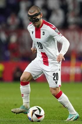Georgia s Sandro Altunashvili during European Qualifiers, Qualifying Round match. November 19,2023. (20231119773)