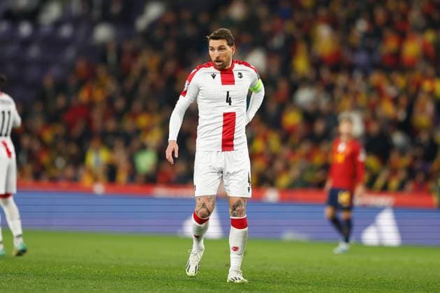 Guram Kashia (GEO), NOVEMBER 19, 2023 - Football Soccer : UEFA European Championship, EM, Europameisterschaft 2024 Qualifying round group A match between Spain 3-1 Georgia at the Estadio Jose Zorrilla in Valladolid, Spain. Noxthirdxpartyxsales  (236203244)