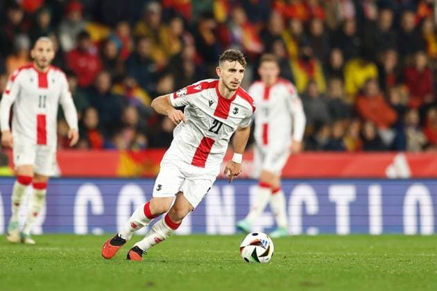 Anzor Mekvabishvili (GEO), NOVEMBER 19, 2023 - Football Soccer : UEFA European Championship, EM, Europameisterschaft 2024 Qualifying round group A match between Spain 3-1 Georgia at the Estadio Jose Zorrilla in Valladolid, Spain. Noxthirdxpartyxsales  (236203555)