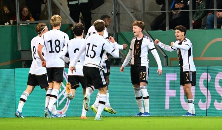 20 11 2023 Soccer German national football team national team of the U20 juniors DFB international match Germany gg England xwoxzix goal celebration joy after goal goal shot to 1 0 by Paul Wanner 17, Germany