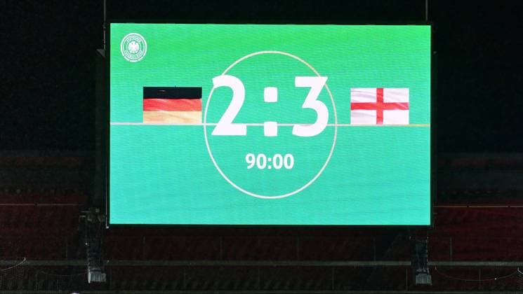 20 11 2023 Soccer German national football team national team U20 juniors DFB international match Germany gg England xwoxzix final result on scoreboard