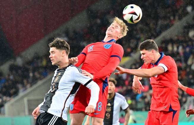 20 11 2023 Soccer German national football team national team U20 juniors DFB international match Germany gg England xwoxzix Linus Gechter 5, Germany Lewis Hall 18, England Ronnie Edwards 5, England
