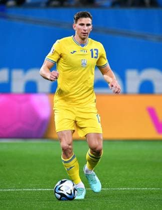 Football, Men, Qualification for European Championship 2024, BayArena Leverkusen, Ukraine Italy 0 0 Illia Zabarnyi UKR Action, single image UEFA REGULATIONS PROHIBIT ANY USE OF PHOTOGRAPHS AS IMAGE SEQUENCES AND OR QUASI VIDEO