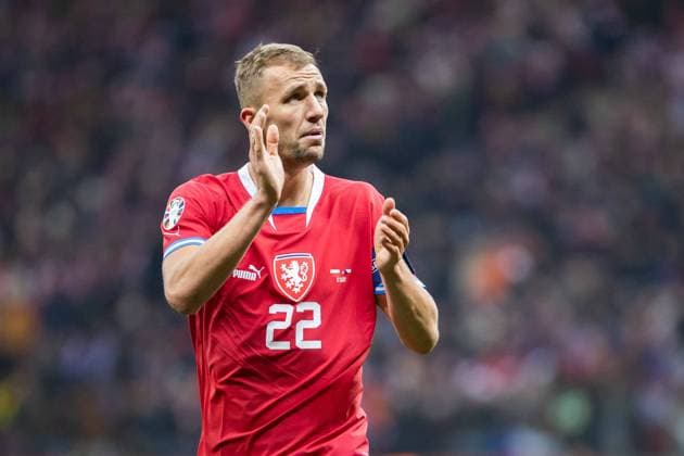 Poland Vs Czech Republic in Warsaw, Poland - 17 Nov 2023 Tomas Soucek of Czech Republic seen in action during the UEFA EURO, EM, Europameisterschaft,Fussball 2024 qualifying match between Poland and Czech Republic at PGE Narodowy Stadium. Final score; Poland 1:1 Czech Republic. Warsaw Poland Copyright: xMikolajxBarbanellx xSOPAxImagesx MBarbanell_POLvCZE_17112023_32