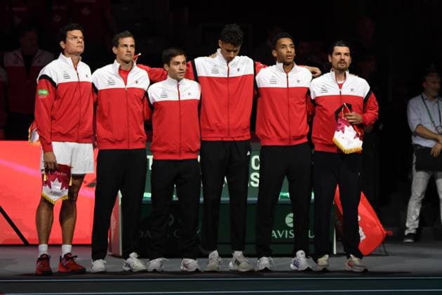 RECORD DATE NOT STATED Canada s Team during the Finals Davis Cup 2023 match Canada vs Finland at thePalacio Martin Carpena, Spain in Malaga on November 21, 2023 Copyright: xAndreaxRositox DSC_1443