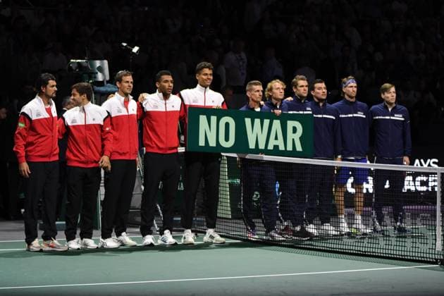RECORD DATE NOT STATED Canada s and Finland s against Finland s War during the Finals Davis Cup 2023 match Canada vs Finland at thePalacio Martin Carpena, Spain in Malaga on November 21, 2023 Copyright: xAndreaxRositox DSC_1522