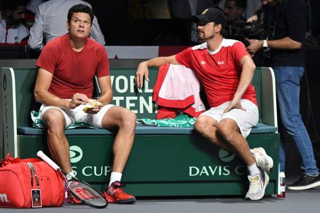 RECORD DATE NOT STATED Canada capitain Frank Dancevic and Milos Ranoic during Canada vs Finland at thePalacio Martin Carpena, Spain in Malaga on November 21, 2023 Copyright: xAndreaxRositox DSC_1748