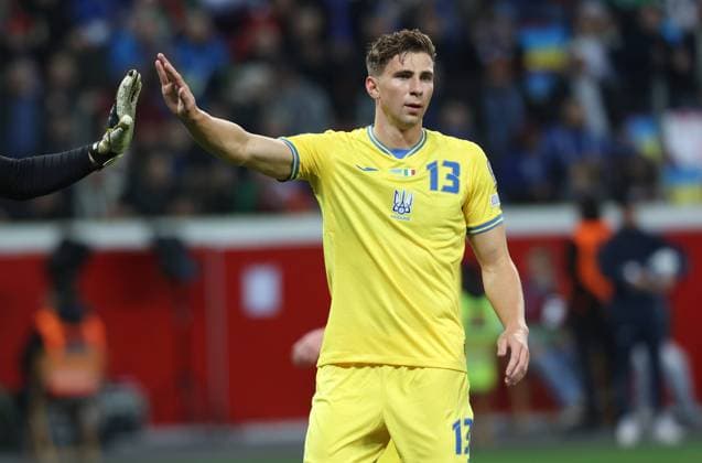Illya Zabarnyi Ukraine , Leverkusen, Germany, 20 11 2023, European Championship Qualification, Matchday 10, Ukraine vs Italy