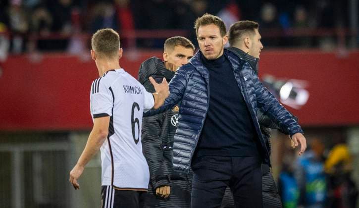 Vienna, Germany 21st Nov 2023 Joshua Kimmich Germany , Coach Julian Nagelsmann Germany Austria Germany 21 11 2023