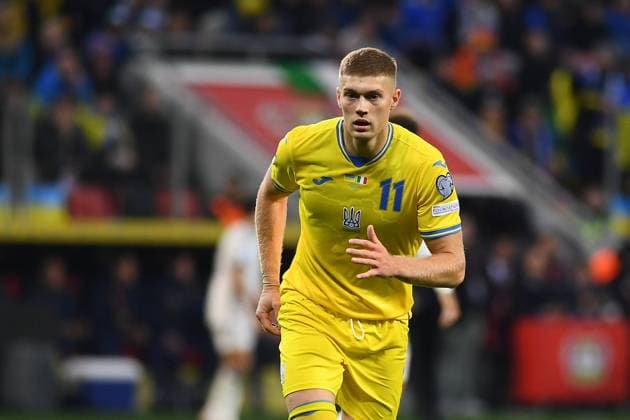 LEVERKUSEN, GERMANY - 20 November, 2023: Artem Dovbyk, The UEFA EURO, EM, Europameisterschaft,Fussball 2024 Football match Qualifier Ukraine vs Italy at BayArena  Copyright: xVITALIIxKLIUIEVx