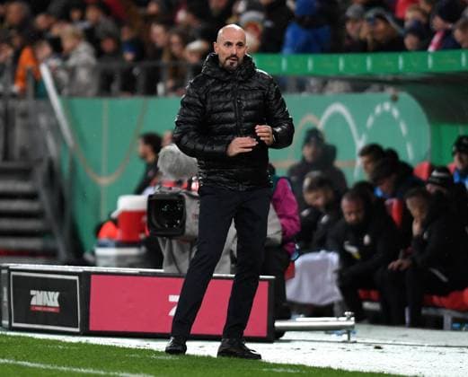 21 11 2023, Essen, Germany, Stadium Essen, Germany vs Poland UEFA European Under 21 Championship Qualifying Group D, Coach Antonio Di Salvo Germany looks on Photo Ralf Treese Essen Stadium Essen North Rhine Westphalia Germany  521_GERPOL20231121_109 Treese-521