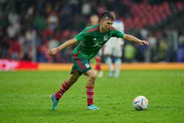 RECORD DATE NOT STATED CONCACAF NATIONS LEAGUE 2022-2023 Mexico vs Honduras CFV Hirving Lozano of Mexico during the game Mexican national team, Nationalteam (Mexico) vs Honduras, corresponding to the Quarterfinals second Leg of the Concacaf Nations League 2023-2024, at Azteca, on November 21, 2023. <br><br> Hirving Lozano de Mexico durante el partido Seleccion Nacional Mexicana (Mexico) vs Honduras, correspondiente a Cuartos de Final Vuelta de la Liga de Naciones de Concacaf 2023-2024, en el Estadio Azteca, el 21 de Noviembre de 2023. CIUDAD DE MEXICO CDMX MEXICO  Copyright: xDavidxLeahx 20231121231034_CNL_CFV_MEX_HON_LOZANO332